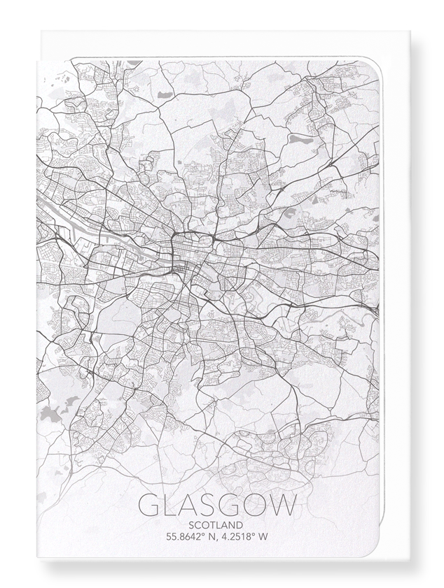 GLASGOW FULL MAP: Map Full Greeting Card