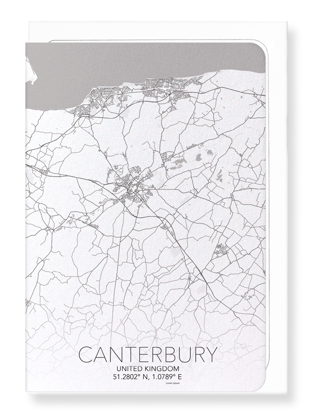 CANTERBURY FULL MAP: Map Full Greeting Card