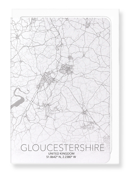 GLOUCESTERSHIRE FULL MAP: Map Full Greeting Card