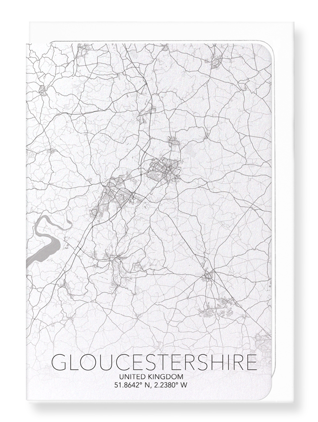 GLOUCESTERSHIRE FULL MAP: Map Full Greeting Card