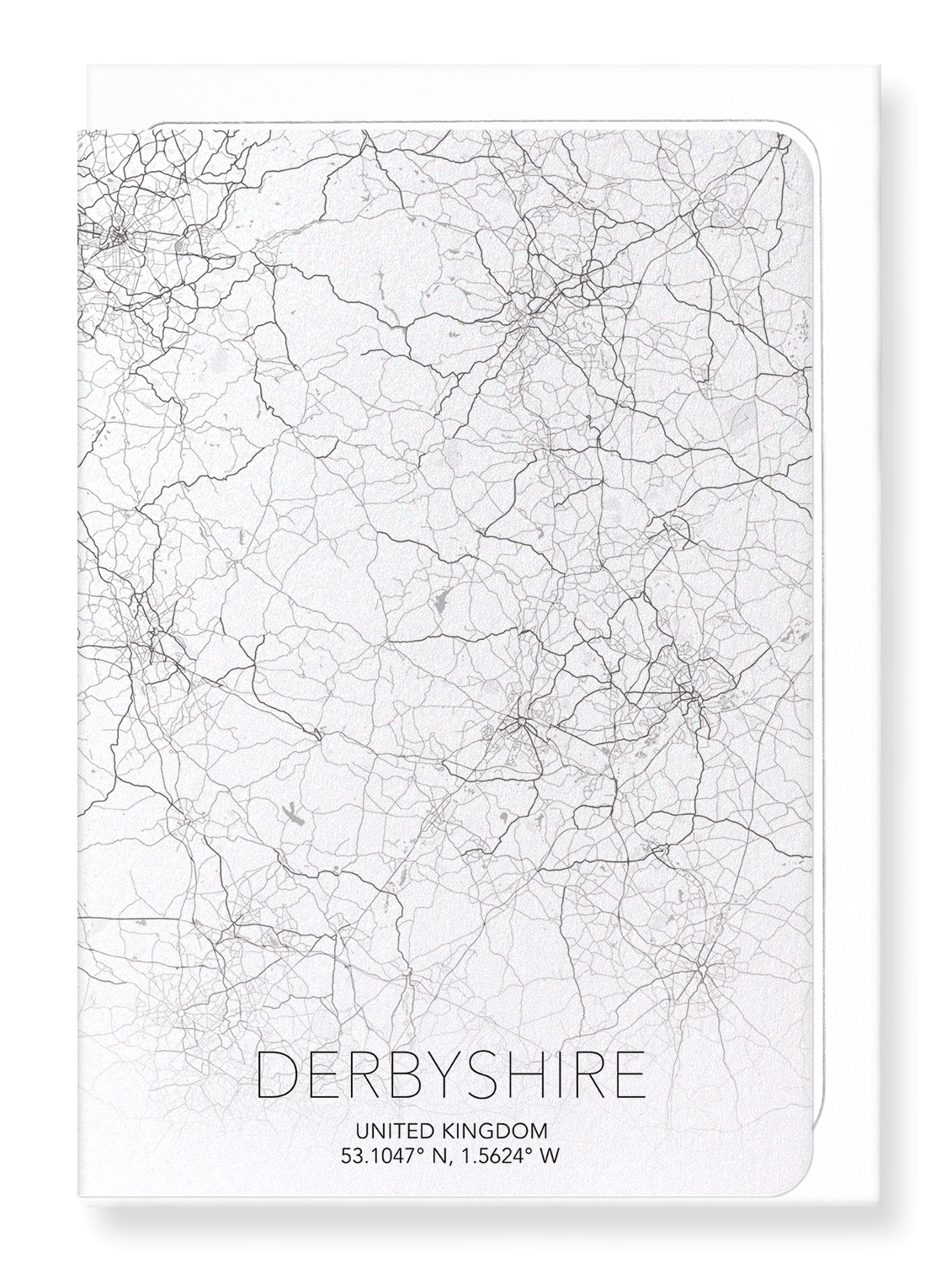 DERBYSHIRE FULL MAP: Map Full Greeting Card