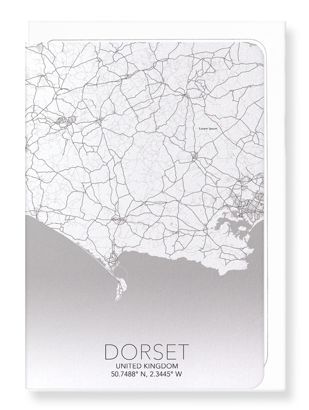 DORSET FULL MAP: Map Full Greeting Card
