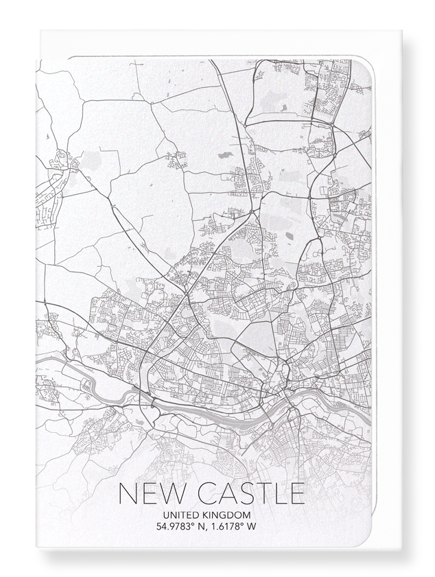 NEWCASTLE FULL MAP: Map Full Greeting Card