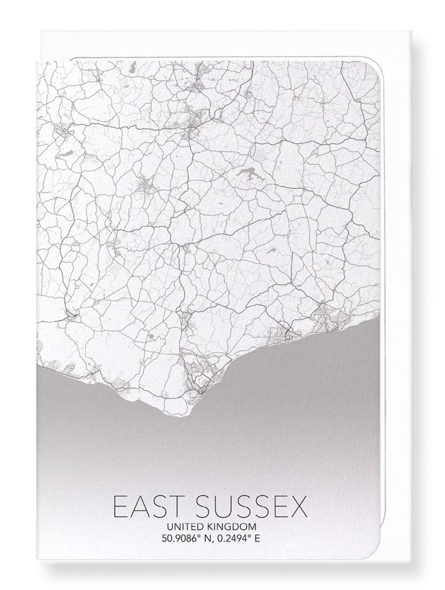 EAST SUSSEX FULL MAP: Map Full Greeting Card
