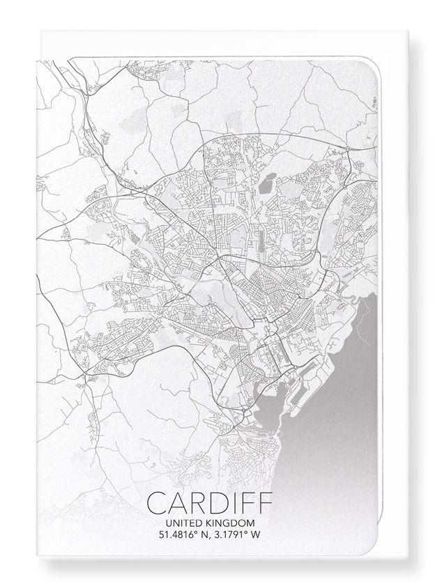 CARDIFF FULL MAP: Map Full Greeting Card