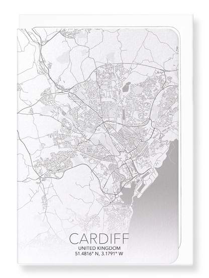 CARDIFF FULL MAP: Map Full Greeting Card