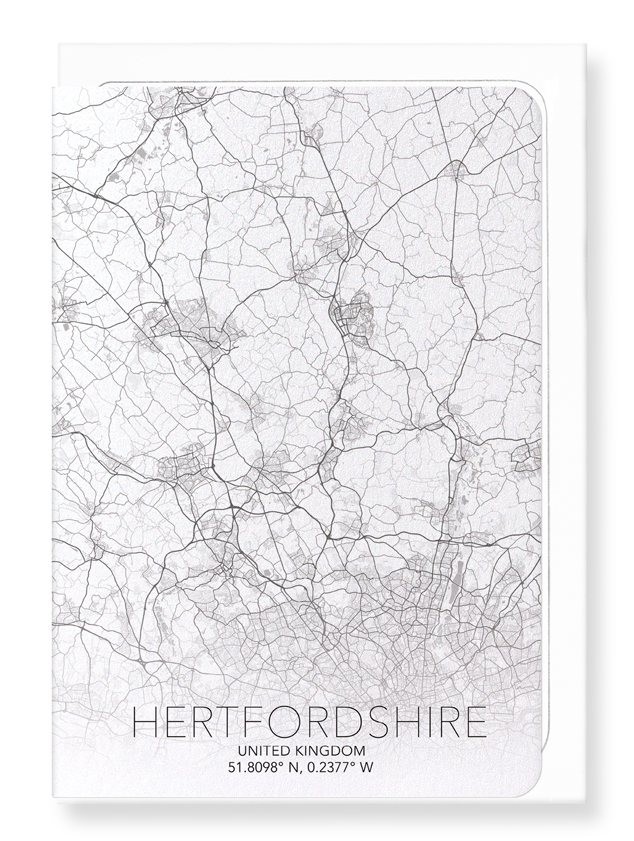 HERTFORDSHIRE FULL MAP: Map Full Greeting Card