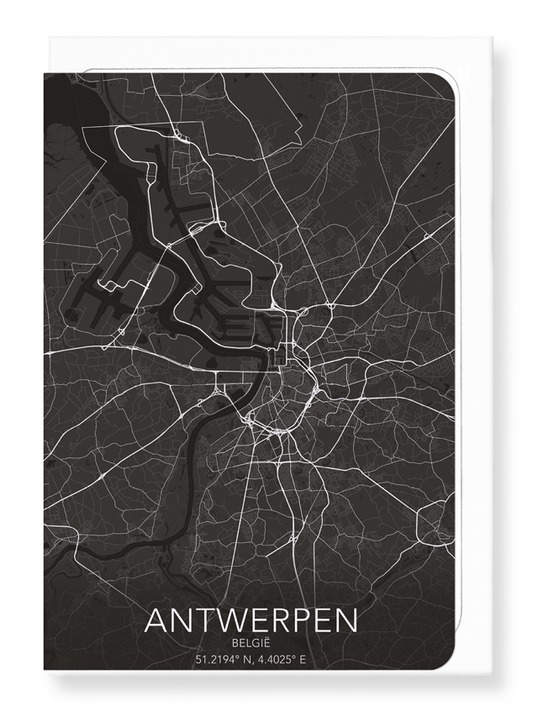ANTWERP FULL: Map Full Greeting Card