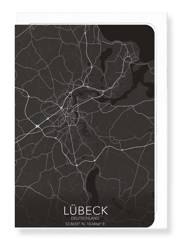 LÜBECK FULL: Map Full Greeting Card
