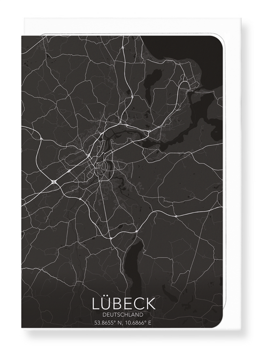 LÜBECK FULL: Map Full Greeting Card