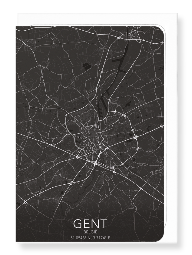 GHENT FULL: Map Full Greeting Card