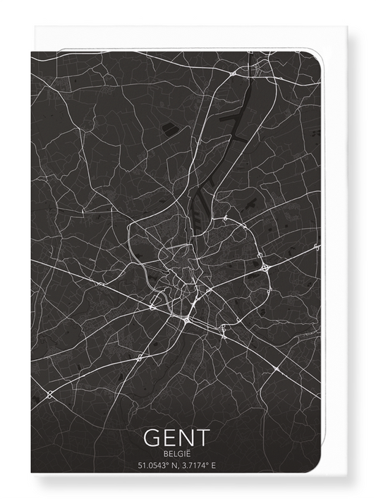 GHENT FULL: Map Full Greeting Card