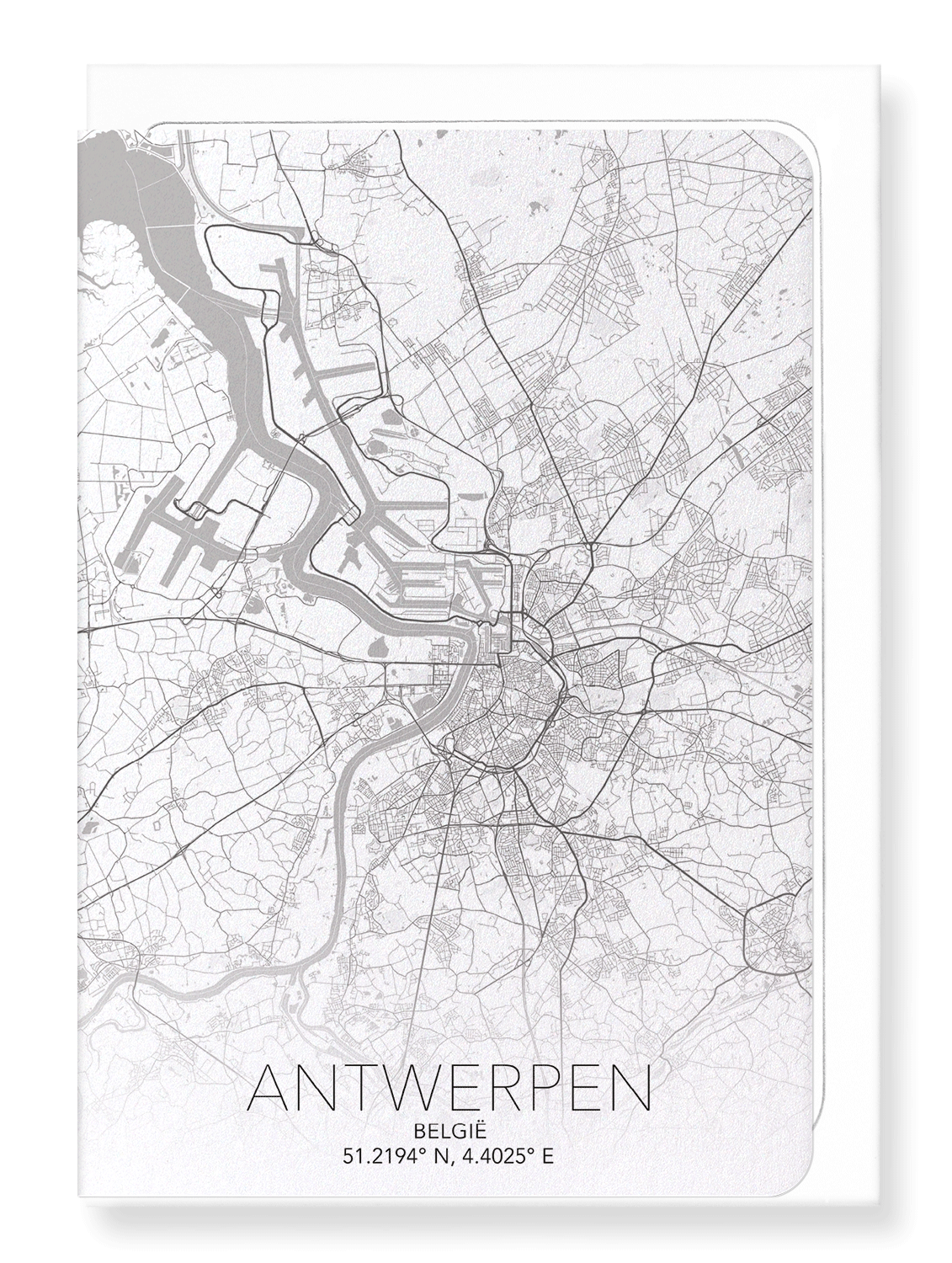 ANTWERP FULL: Map Full Greeting Card