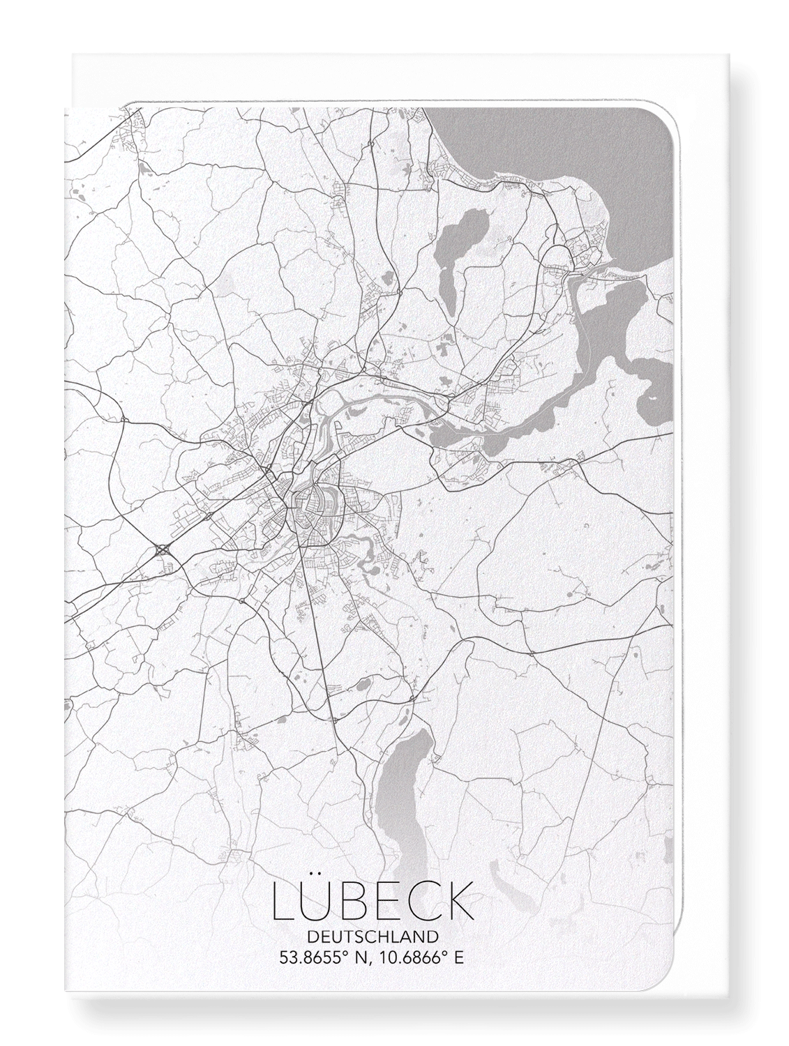 LÜBECK FULL: Map Full Greeting Card