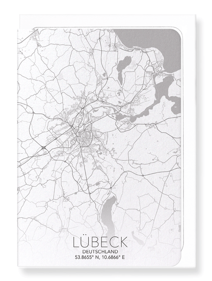LÜBECK FULL: Map Full Greeting Card