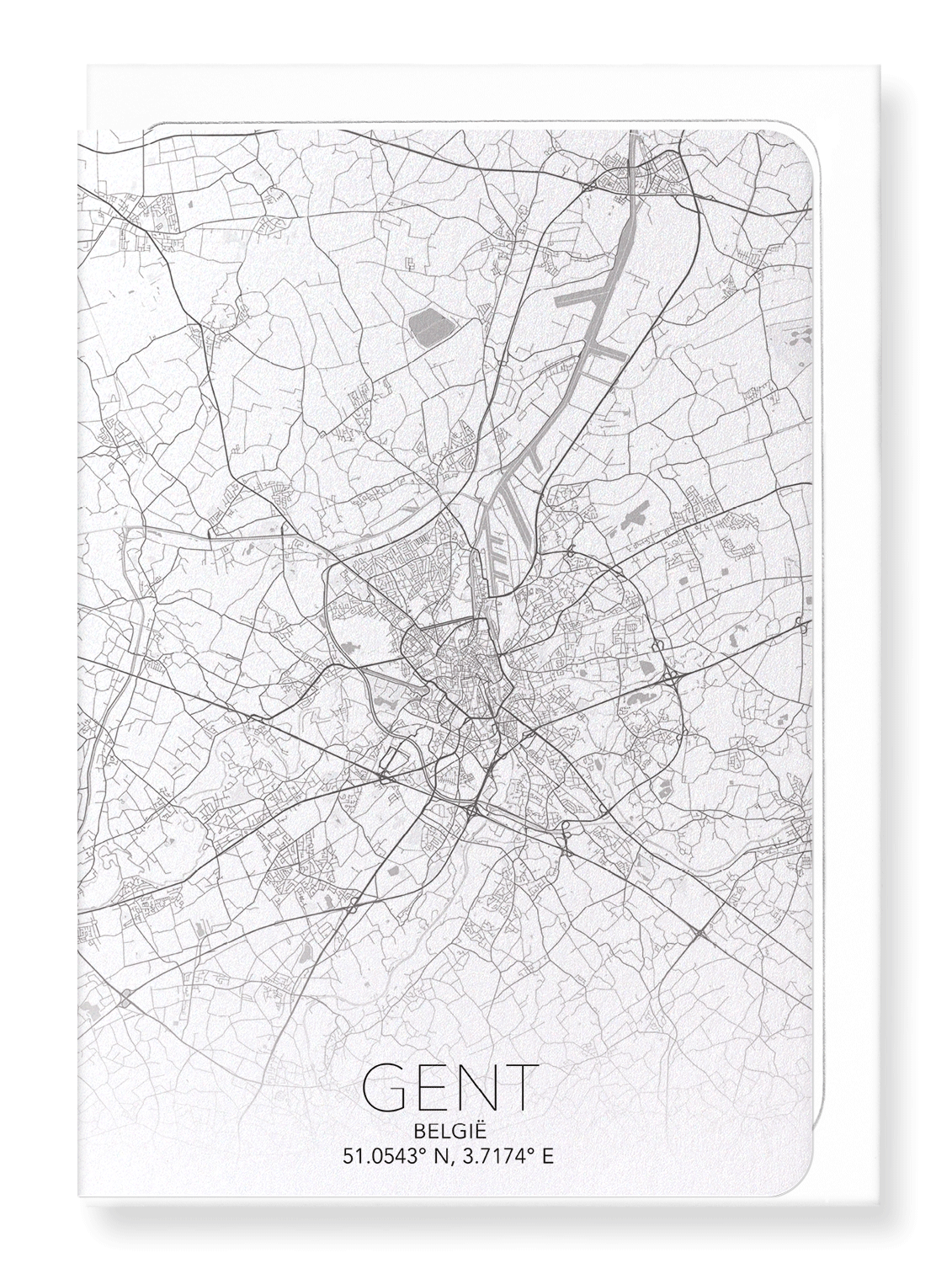 GHENT FULL: Map Full Greeting Card