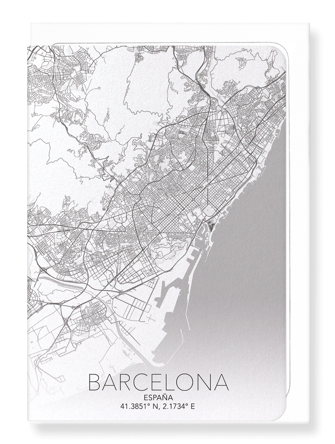 BARCELONE FULL: Map Full Greeting Card
