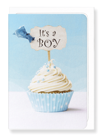 Ezen Designs - It’s a boy cupcake - Greeting Card - Front