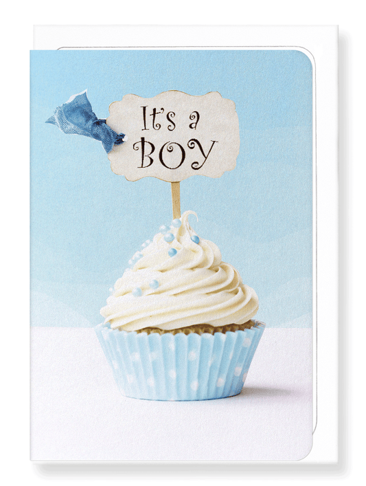 Ezen Designs - It’s a boy cupcake - Greeting Card - Front