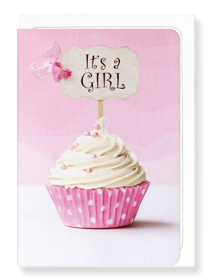 Ezen Designs - It’s a girl cupcake - Greeting Card - Front