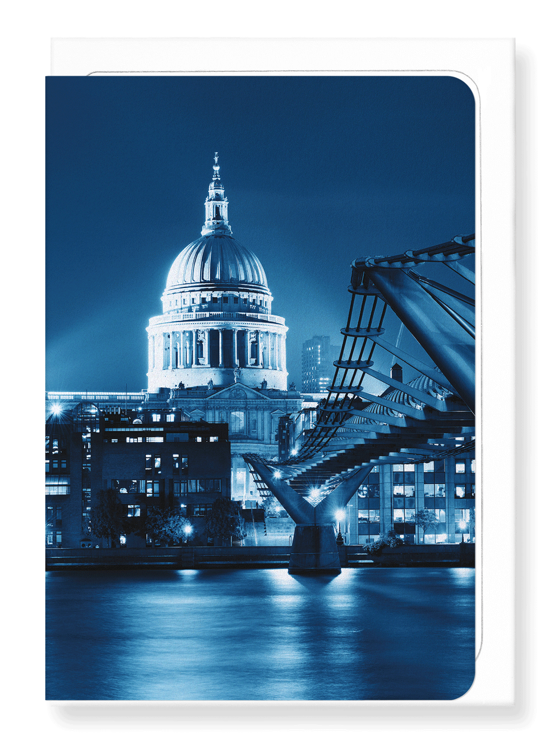 Ezen Designs - St paul's lit at night - Greeting Card - Front