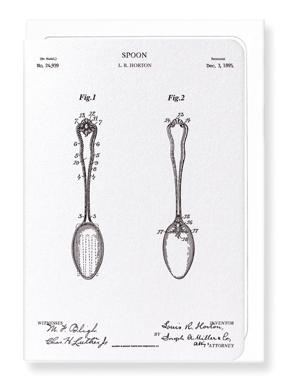 Ezen Designs - Patent of spoon (1895) - Greeting Card - Front