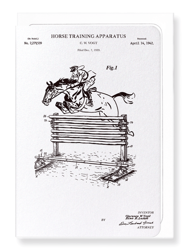 Ezen Designs - Patent of horse training apparatus (1942) - Greeting Card - Front