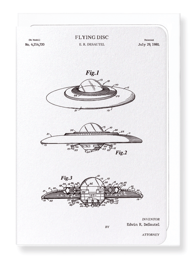 Ezen Designs - Patent of flying disc (1980) - Greeting Card - Front