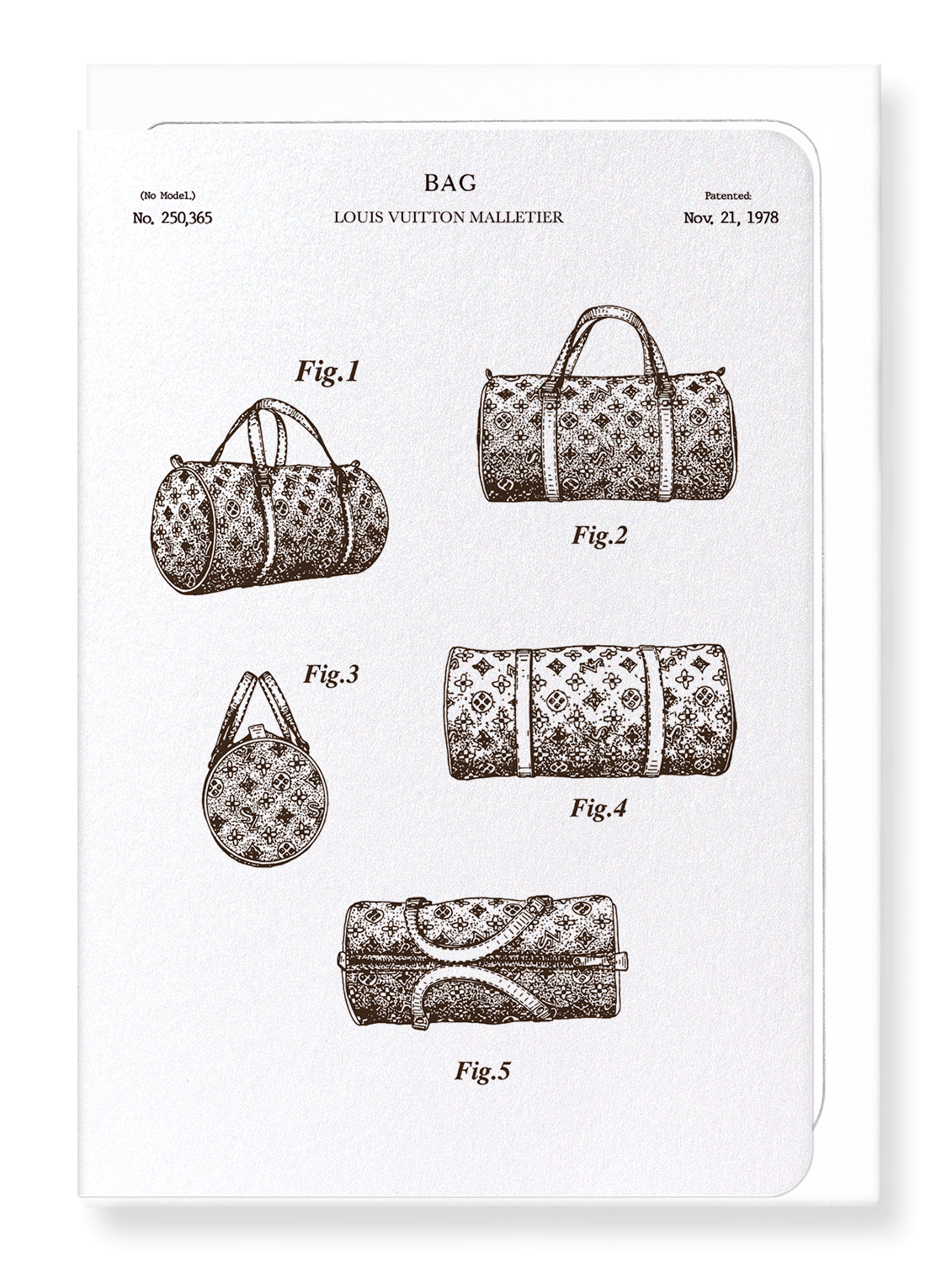 Ezen Designs - Patent of bag (1978) - Greeting Card - Front
