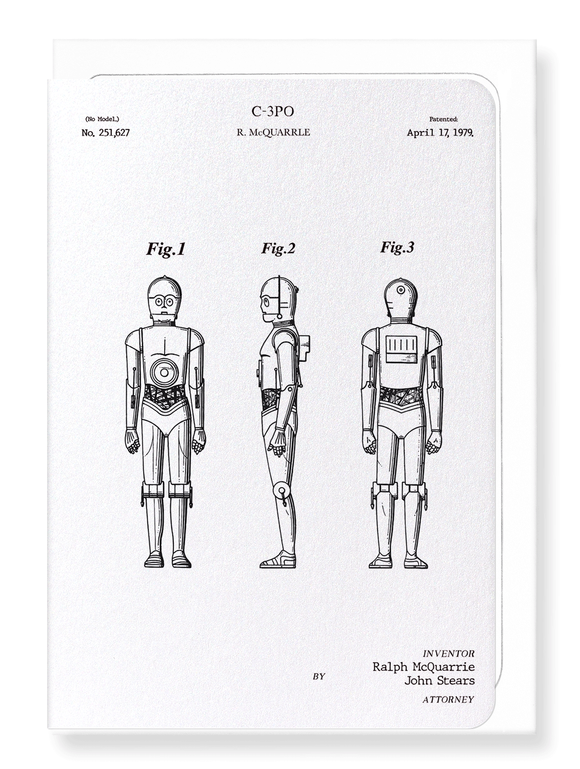 Ezen Designs - Patent of C-3PO (1979) - Greeting Card - Front