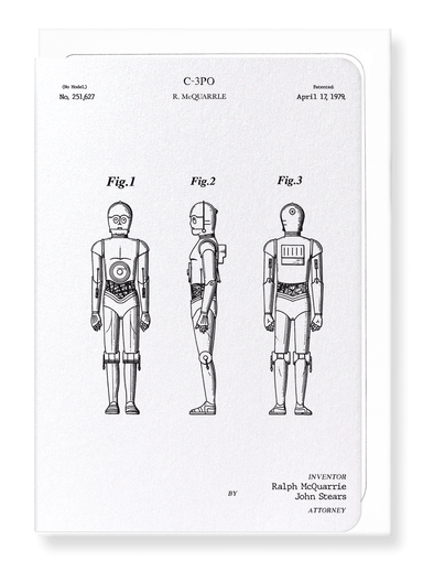 Ezen Designs - Patent of C-3PO (1979) - Greeting Card - Front