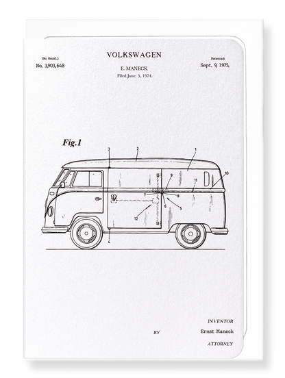 Ezen Designs - Patent of volkswagen (1975) - Greeting Card - Front