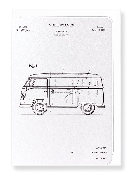 Ezen Designs - Patent of volkswagen (1975) - Greeting Card - Front
