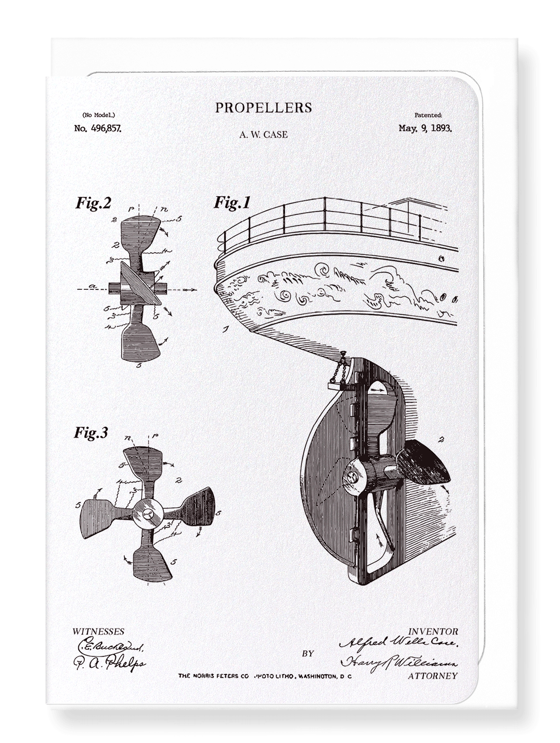 Ezen Designs - Patent of propellers (1893) - Greeting Card - Front