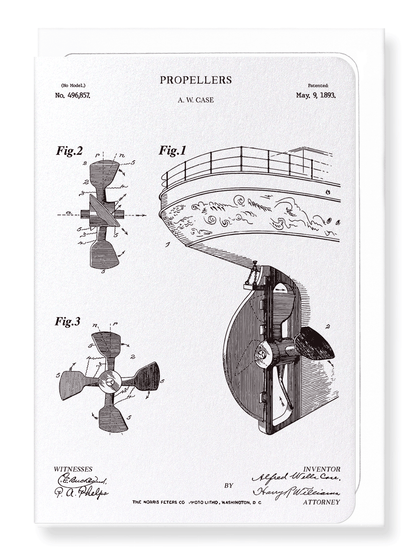 Ezen Designs - Patent of propellers (1893) - Greeting Card - Front