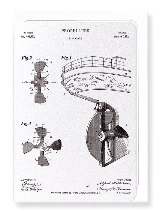 Ezen Designs - Patent of propellers (1893) - Greeting Card - Front