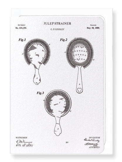 Ezen Designs - Patent of julep strainer (1889) - Greeting Card - Front