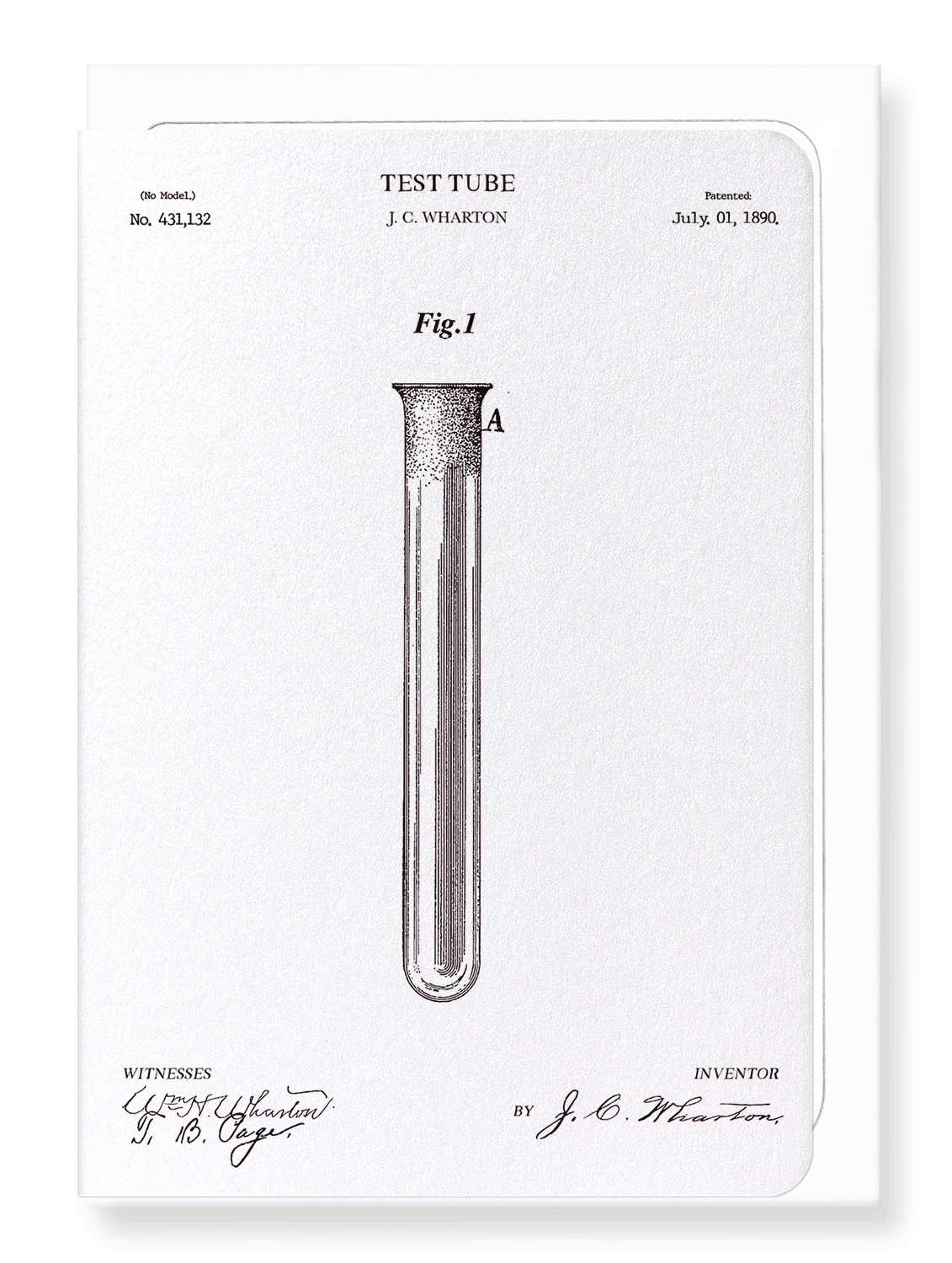Ezen Designs - Patent of test tube (1890) - Greeting Card - Front