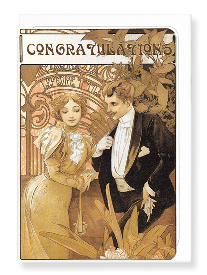 Ezen Designs - Mucha congratulations - Greeting Card - Front