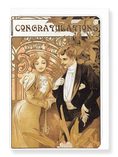 Ezen Designs - Mucha congratulations - Greeting Card - Front