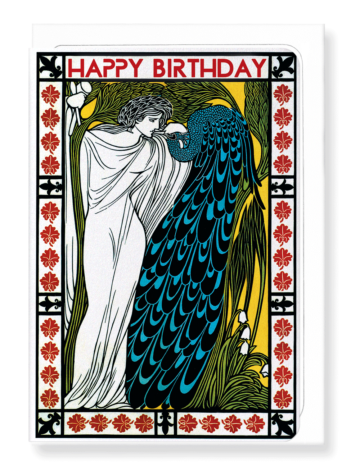 Ezen Designs - Birthday peacock - Greeting Card - Front
