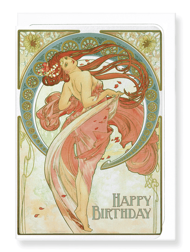 Ezen Designs - Mucha birthday - Greeting Card - Front