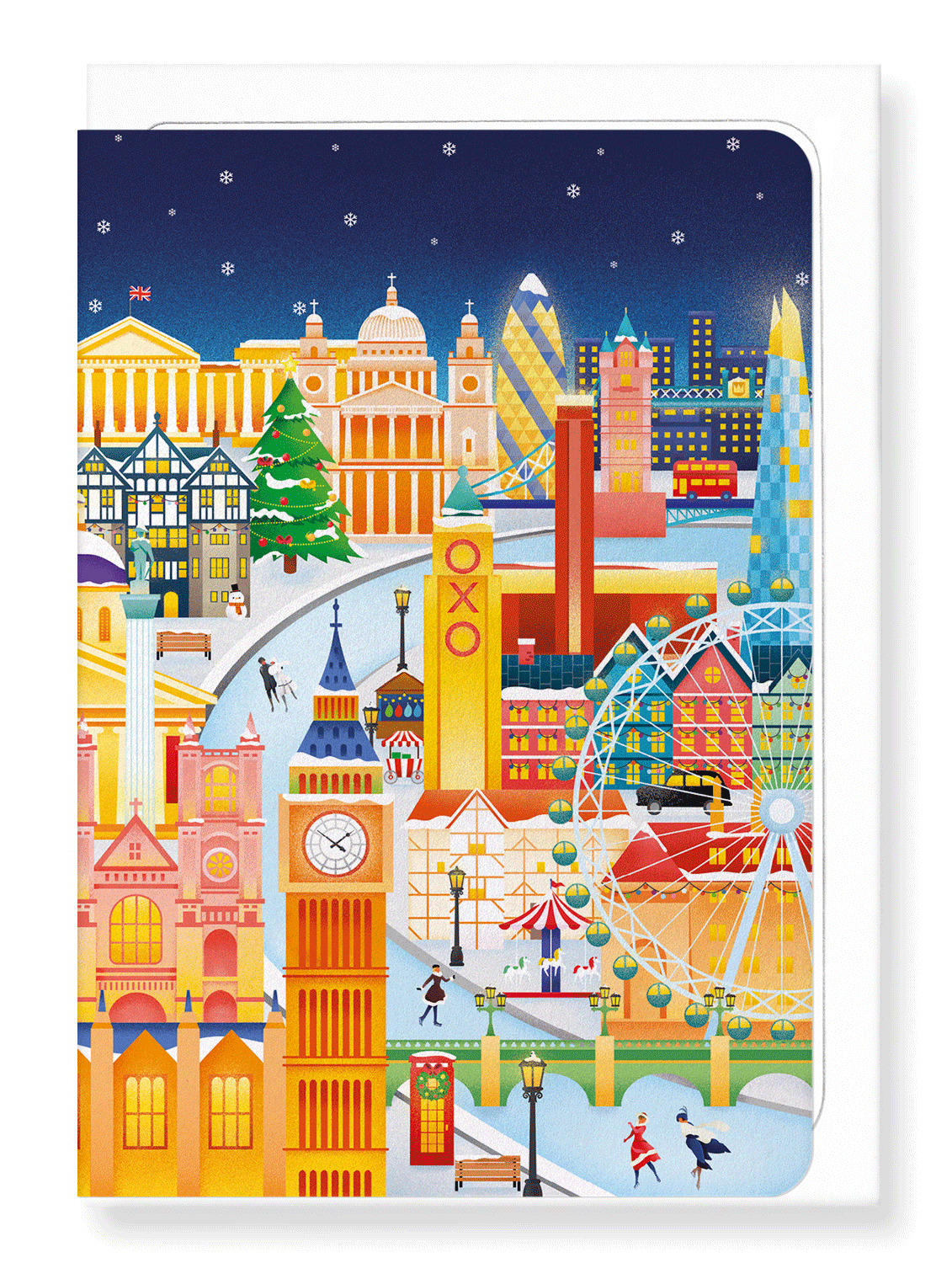 Ezen Designs - London festive winter - Greeting Card - Front