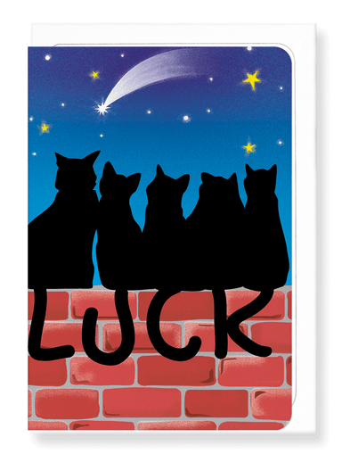 Ezen Designs - Lucky black cats - Greeting Card - Front