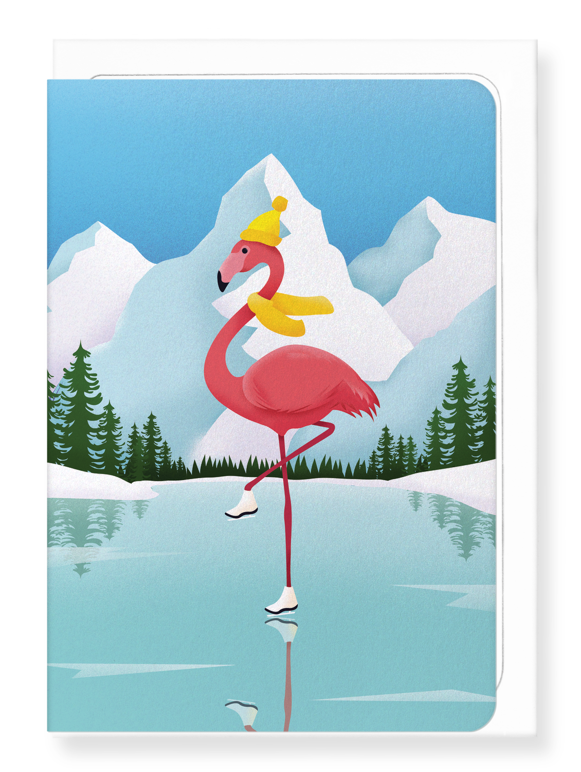 Ezen Designs - Winter flamingo - Greeting Card - Front