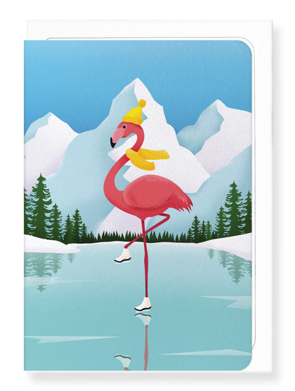 Ezen Designs - Winter flamingo - Greeting Card - Front