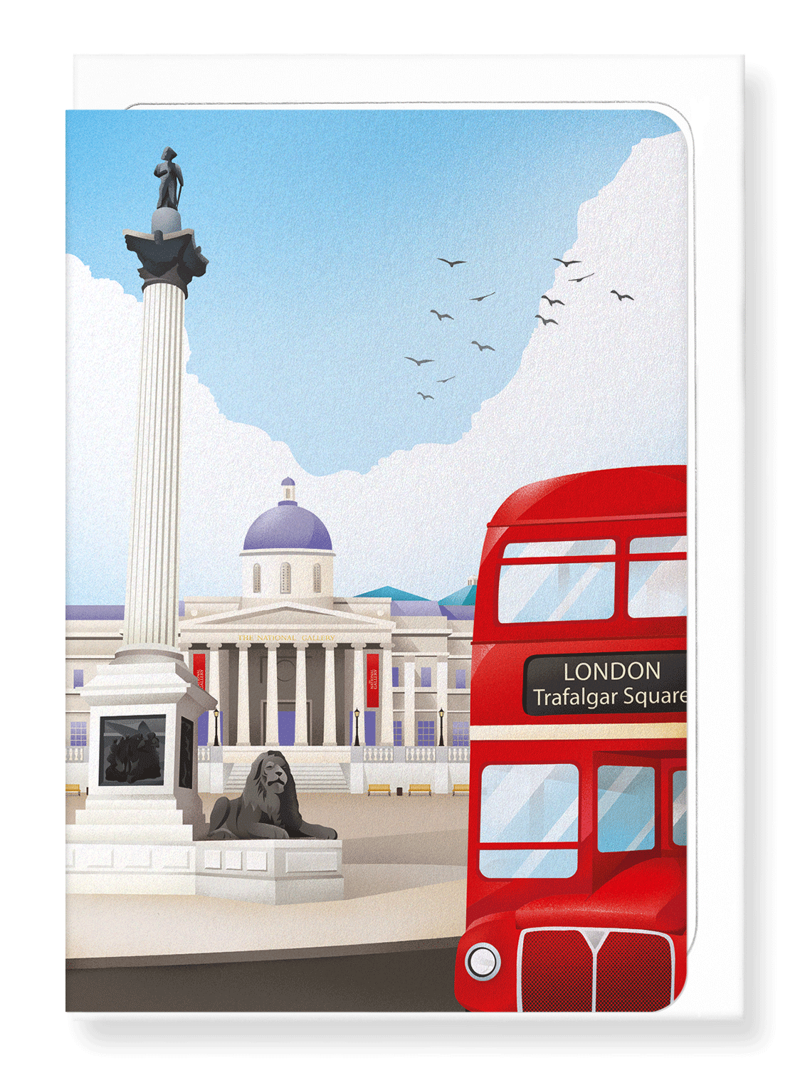 Ezen Designs - National gallery and bus - Greeting Card - Front