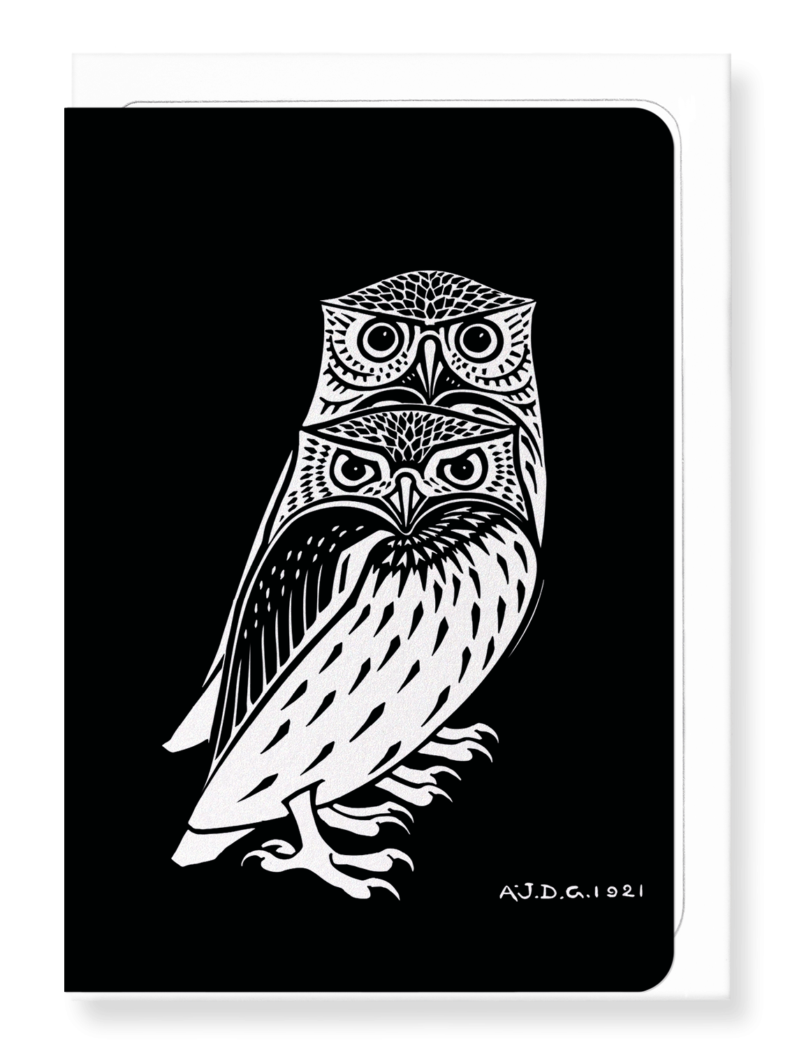 Ezen Designs - Two owls (1921) - Greeting Card - Front