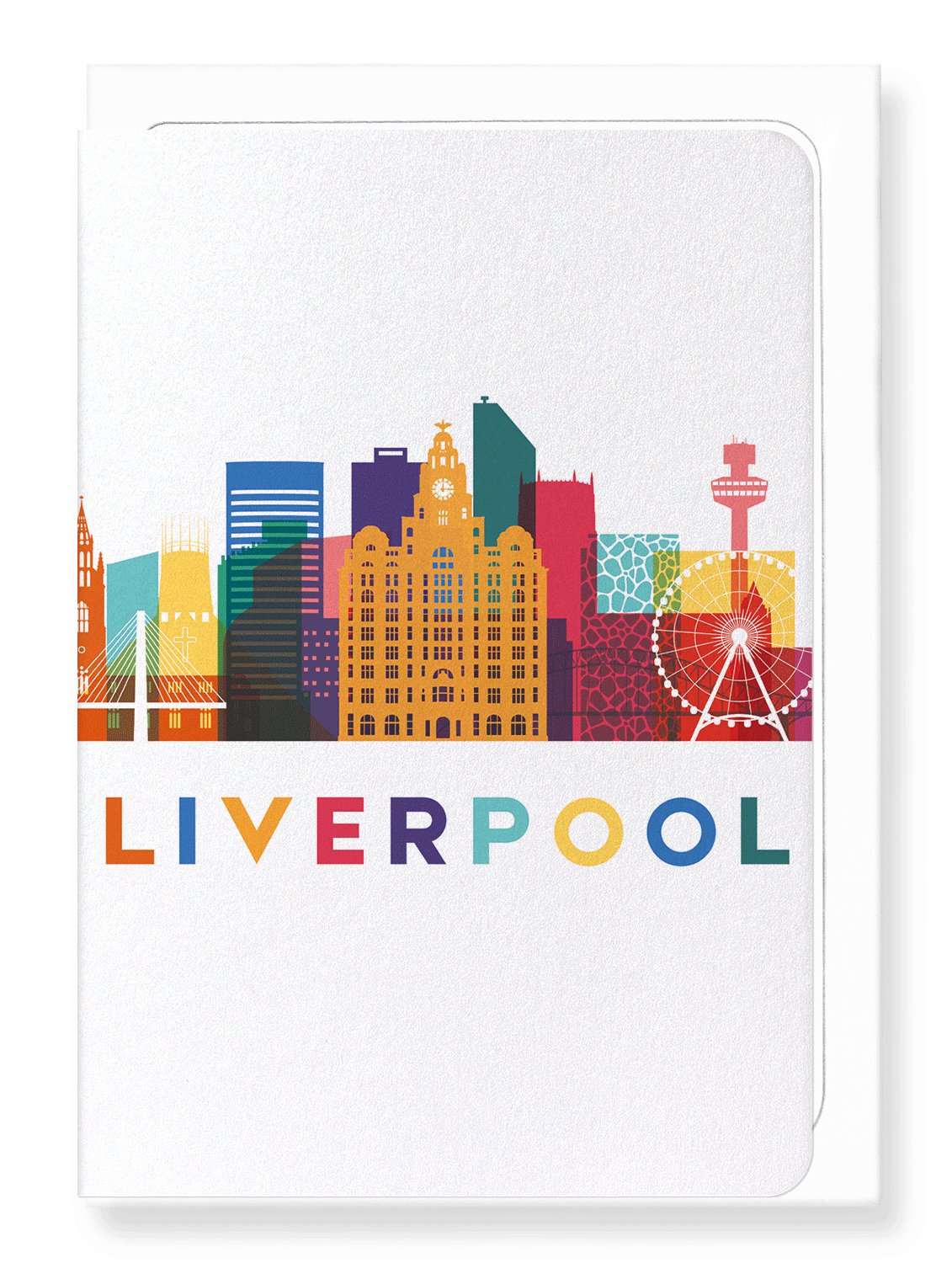 Ezen Designs - Liverpool in Colours - Greeting Card - Front