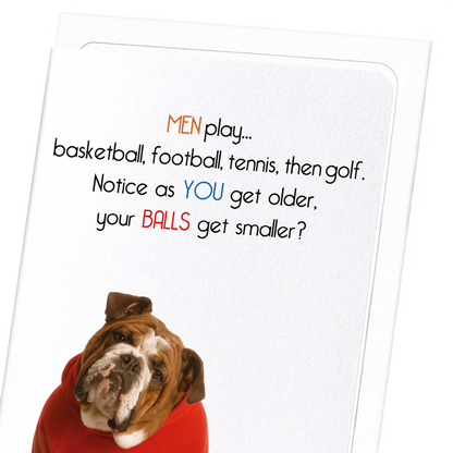 BALLS AND AGE: Funny Animal Greeting Card